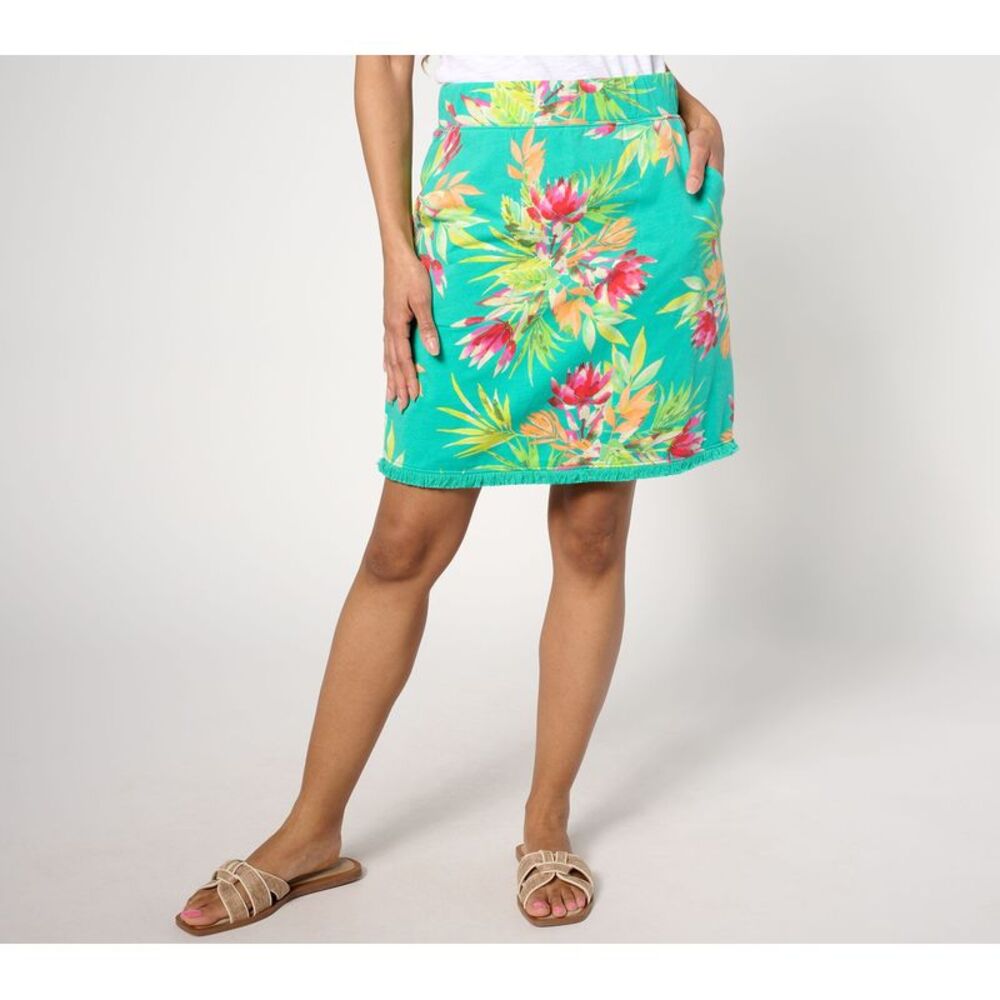 Belle by Kim Gravel Women's Plus Sz Skirt 2X French Terry Blushing Blue A643809